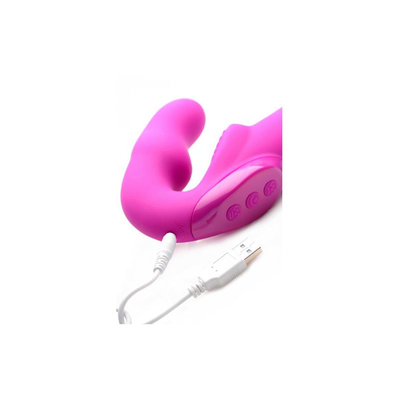 STRAP U - EVOKE VIBRADOR DOBLE ROSA