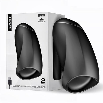 TARDENOCHE - EVONY MASTURBADOR MASCULINO SEXO ORAL SUCCIÓN Y VIBRACIÓN 2 MOTORES USB SILICONA
