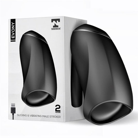 TARDENOCHE - EVONY MASTURBADOR MASCULINO SEXO ORAL SUCCIÓN Y VIBRACIÓN 2 MOTORES USB SILICONA