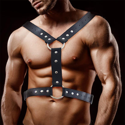 INTOYOU BDSM LINE - FABRIO ARNÉS MASCULINO PARA BONDAGE CUERO VEGANO