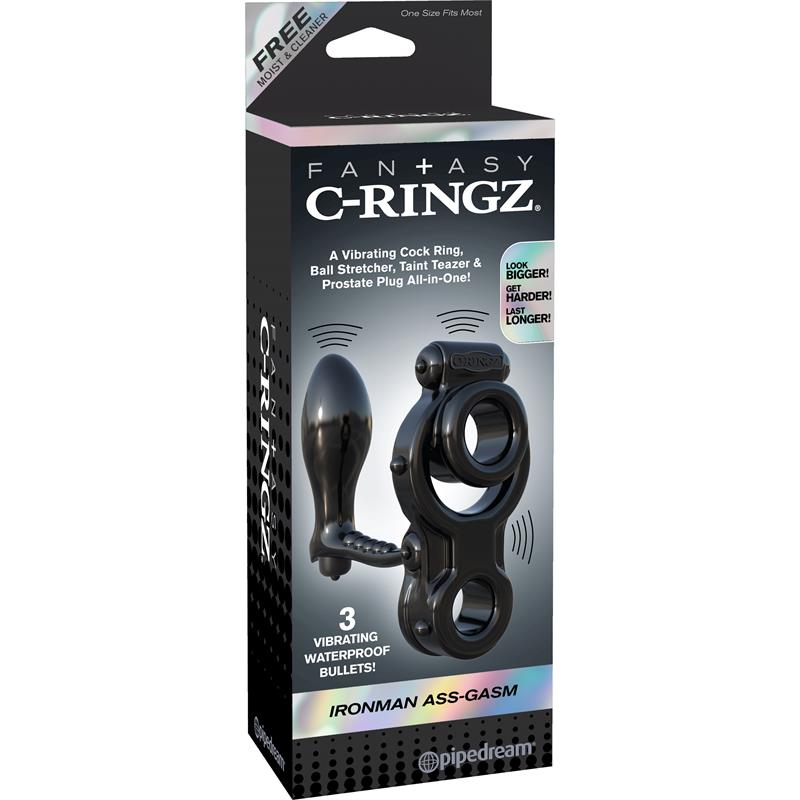 FANTASY C-RINGZ - FANTASY C-RINGZ ANILLO CON PLUG ANAL IRONMAN NEGRO