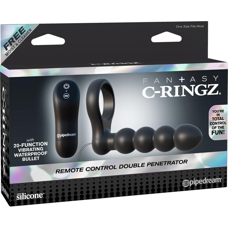 FANTASY C-RINGZ - FANTASY C-RINGZ ANILLO DOBLE PENETRADOR CON CONTROL REMOTO COLOR NEGRO