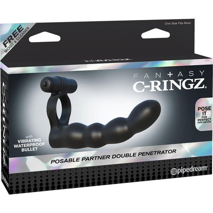 FANTASY C-RINGZ - FANTASY C-RINGZ ANILLO DOBLE PENETRADOR FLEXIBLE NEGRO