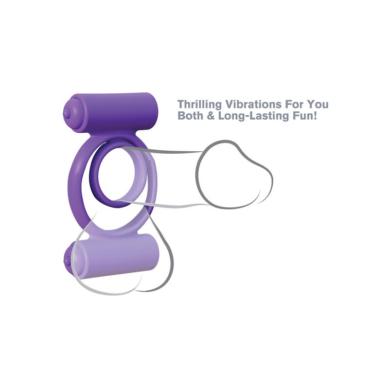 FANTASY C-RINGZ - FANTASY C-RINGZ ANILLO VIBRADOR DE SILICONA DOUBLE DELIGHT PÚRPURA