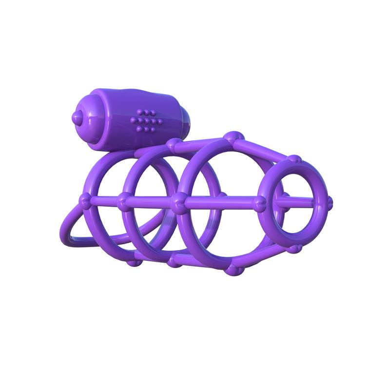 FANTASY C-RINGZ - FANTASY C-RINGZ ANILLO VIBRADOR JAULA DEL CLÍMAX PÚRPURA