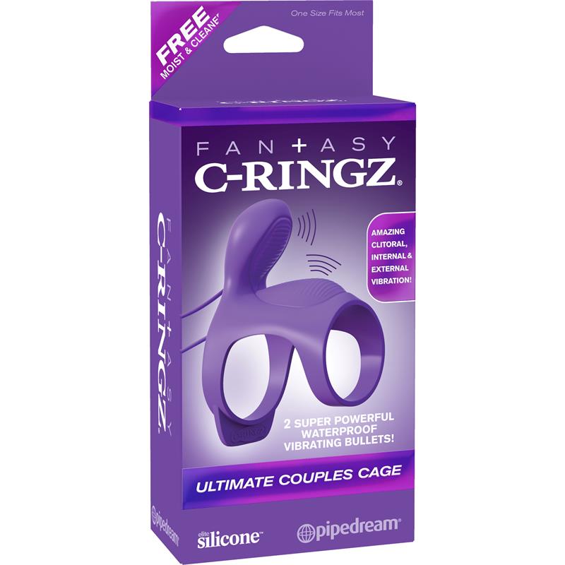 FANTASY C-RINGZ - FANTASY C-RINGZ ANILLO VIBRADOR PARA PAREJAS ULTIMATE CAGE PÚRPURA
