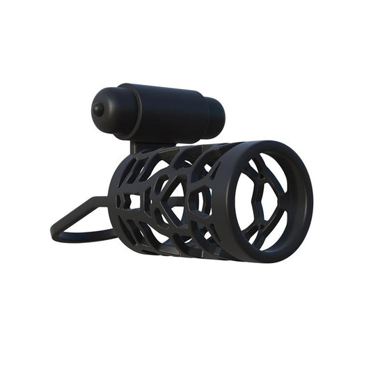 FANTASY C-RINGZ - FANTASY C-RINGZ JAULA VIBRADORA DE SILICONA PARA EL PENE COLOR NEGRO