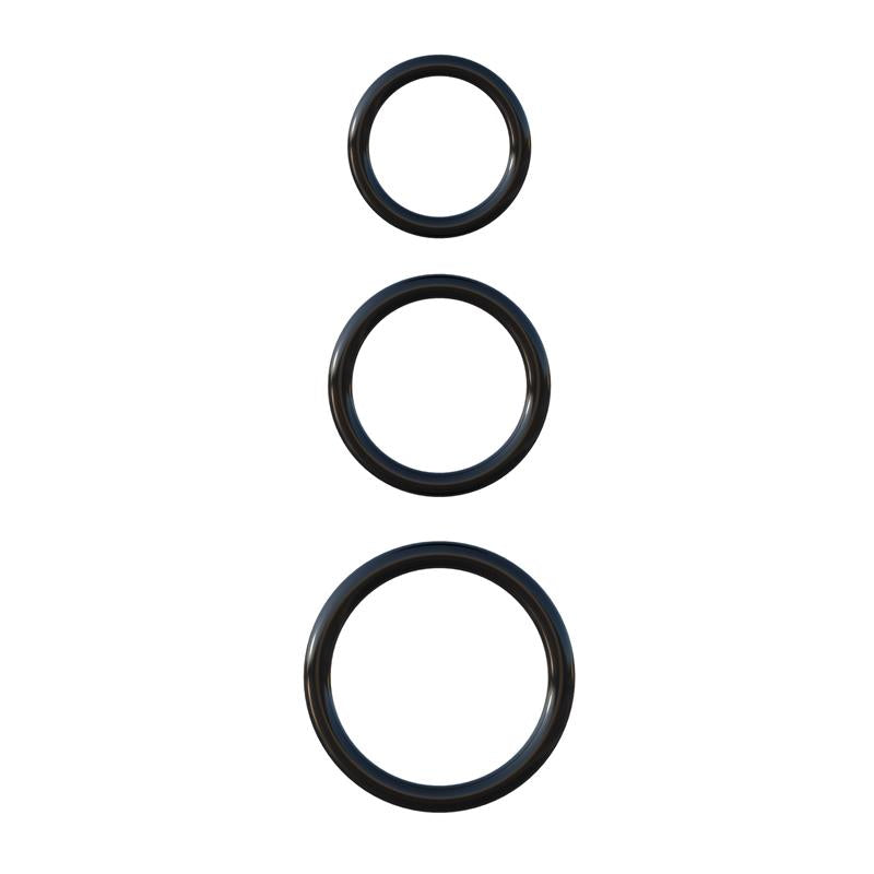 FANTASY C-RINGZ - FANTASY C-RINGZ SET DE 3 ANILLOS DE SILICONA COLOR NEGRO