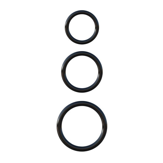 FANTASY C-RINGZ - FANTASY C-RINGZ SET DE 3 ANILLOS DE SILICONA COLOR NEGRO