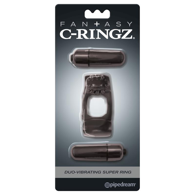FANTASY C-RINGZ - FANTASY C-RINGZ  SUPER ANILLO DUO VIBRADOR NEGRO