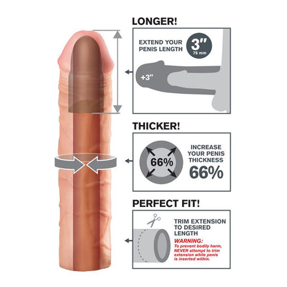 FANTASY X-TENSIONS - FANTASY X-TENSIONS  MEGA 7,6 CM EXTENSIÓN DE PENE - COLOR NATURAL