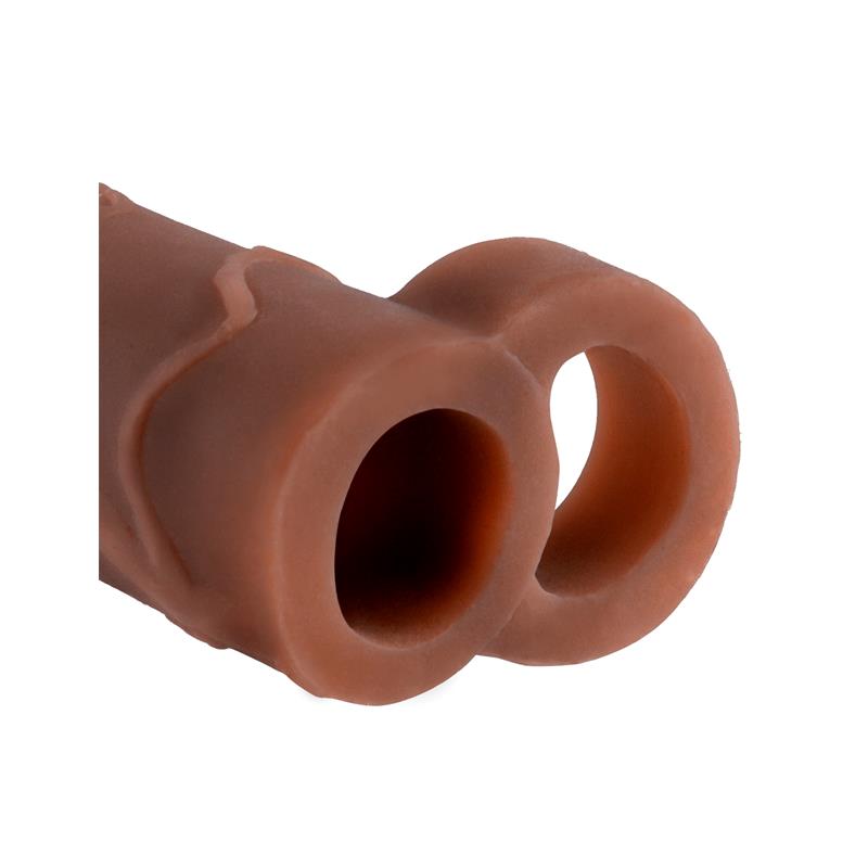 FANTASY X-TENSIONS - FANTASY X-TENSIONS  PERFECT 2,5 CM EXTENSIÓN DE PENE CON ANILLA PARA TESTÍCULOS - COLOR MARRÓN
