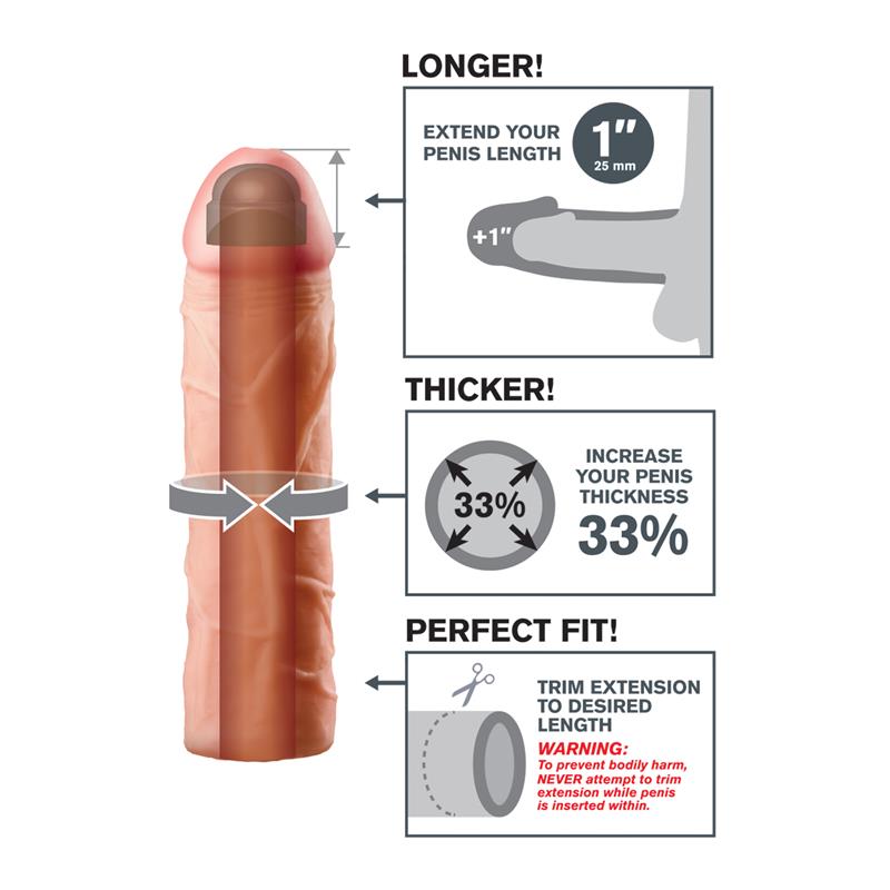 FANTASY X-TENSIONS - FANTASY X-TENSIONS PERFECT 2,54 CM EXTENSIÓN DE PENE - COLOR NATURAL