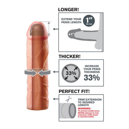 FANTASY X-TENSIONS - FANTASY X-TENSIONS PERFECT 2,54 CM EXTENSIÓN DE PENE - COLOR NATURAL