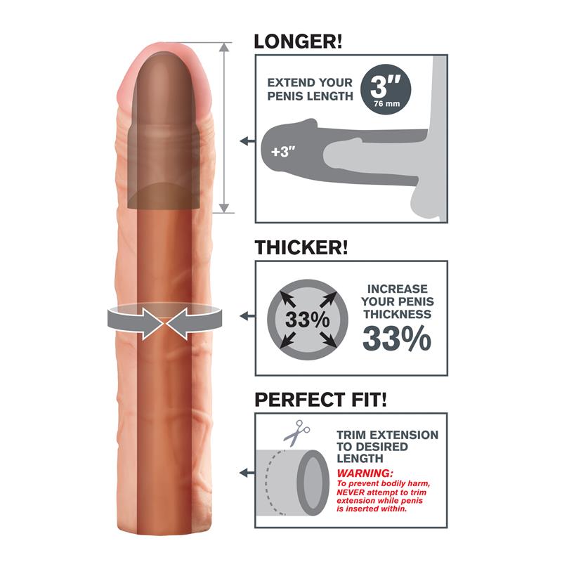 FANTASY X-TENSIONS - FANTASY X-TENSIONS  PERFECT 7,6 CM EXTENSIÓN DE PENE - COLOR NATURAL