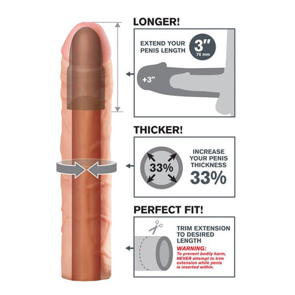 FANTASY X-TENSIONS - FANTASY X-TENSIONS  PERFECT 7,6 CM EXTENSIÓN DE PENE - COLOR NATURAL