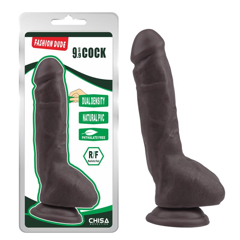 CHISA - FASHION DUDE DILDO DUAL DENSITY 23 CM X 4.3 CM MARRÓN