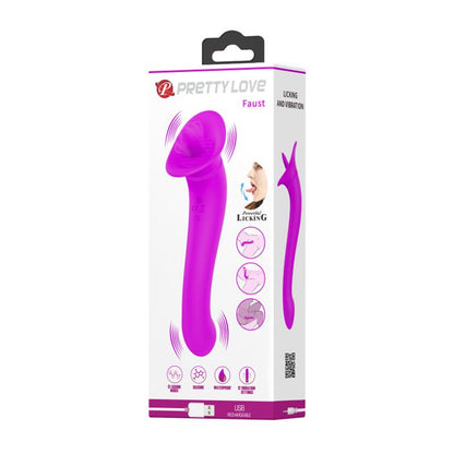 PRETTYLOVE - FAUST VIBRADOR CON LENGUA ESTIMULADORA USB