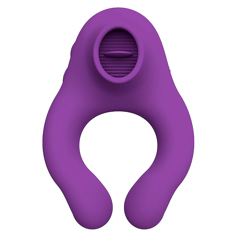 ACTION - FENDA ANILLO VIBRADOR CON LENGUA ESTIMULADOR Y CONTROL REMOTO 3 MOTORES USB MAGNÉTICO