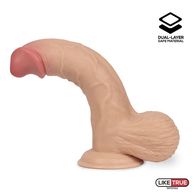 LIKETRUE - FENTOK DILDO REALISTA TESTÍCULOS COMPLETOS DUAL LAYER RETRACTIL 7.5