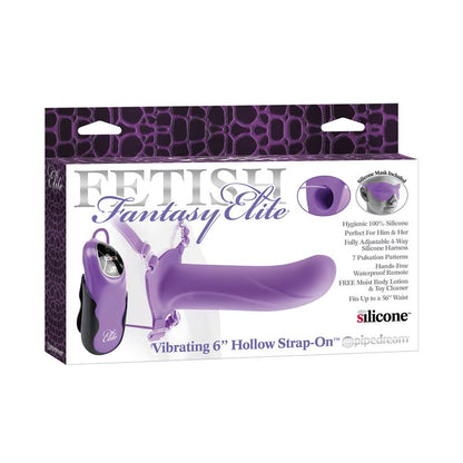 FETISH FANTASY ELITE - FETISH FANTASY ELITE 15 CM ARNÉS CON DILDO HUECO VIBRADOR PÚRPURA