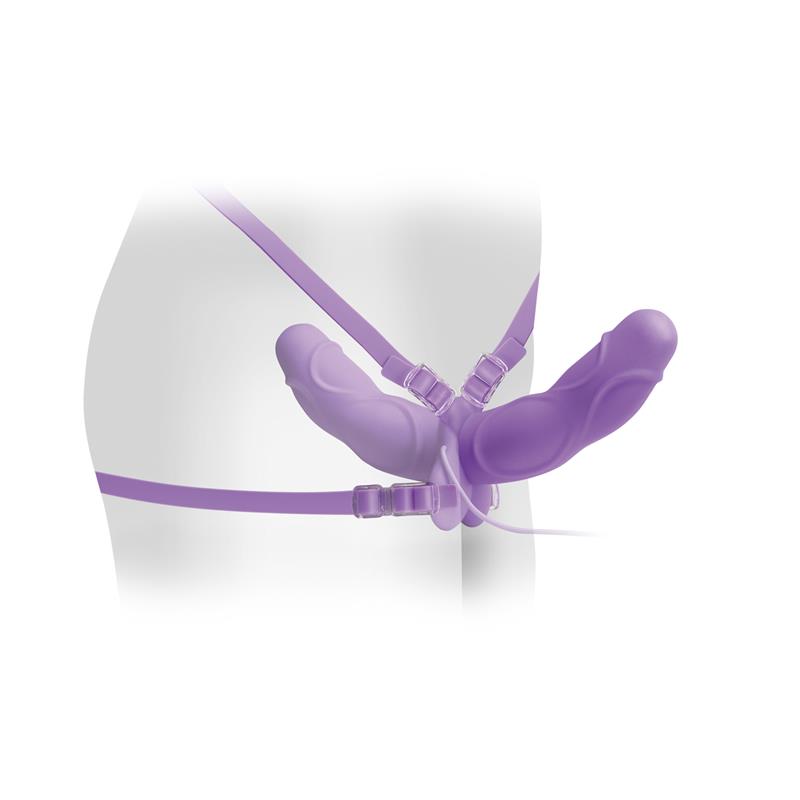 FETISH FANTASY ELITE - FETISH FANTASY ELITE ARNÉS DE DOBLE DELEITE VIBRADOR PÚRPURA