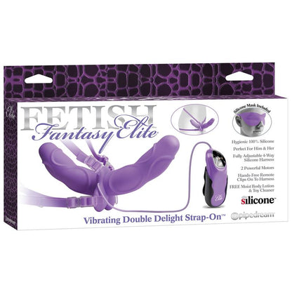FETISH FANTASY ELITE - FETISH FANTASY ELITE ARNÉS DE DOBLE DELEITE VIBRADOR PÚRPURA