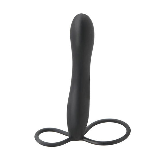 FETISH FANTASY ELITE - FETISH FANTASY ELITE DOUBLE TROUBLE DILDO CON CORREA NEGRO