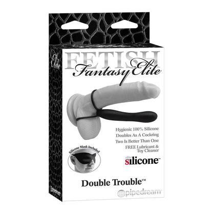 FETISH FANTASY ELITE - FETISH FANTASY ELITE DOUBLE TROUBLE DILDO CON CORREA NEGRO