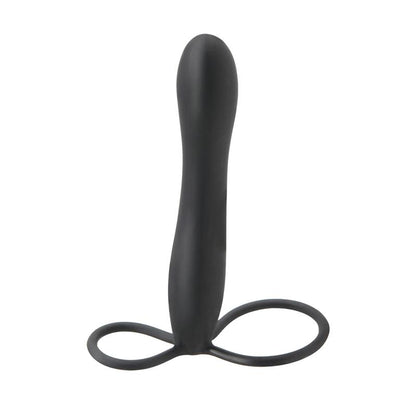FETISH FANTASY ELITE - FETISH FANTASY ELITE DOUBLE TROUBLE DILDO CON CORREA NEGRO