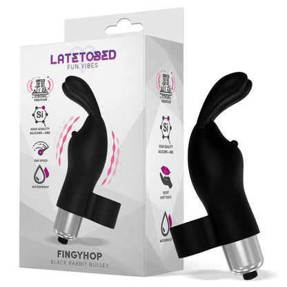 LATETOBED - FINGYHOP BALA VIBRADORA CON CONEJITO SIICONA NEGRO
