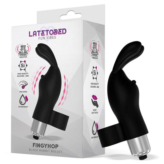 LATETOBED - FINGYHOP BALA VIBRADORA CON CONEJITO SIICONA NEGRO