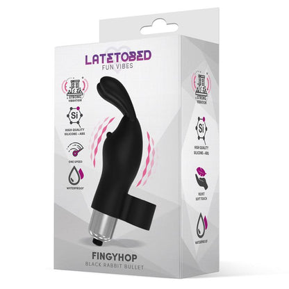 LATETOBED - FINGYHOP BALA VIBRADORA CON CONEJITO SIICONA NEGRO