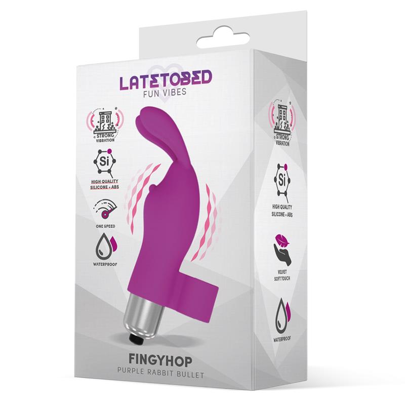 LATETOBED - FINGYHOP BALA VIBRADORA CON CONEJITO SILICONA PÚRPURA