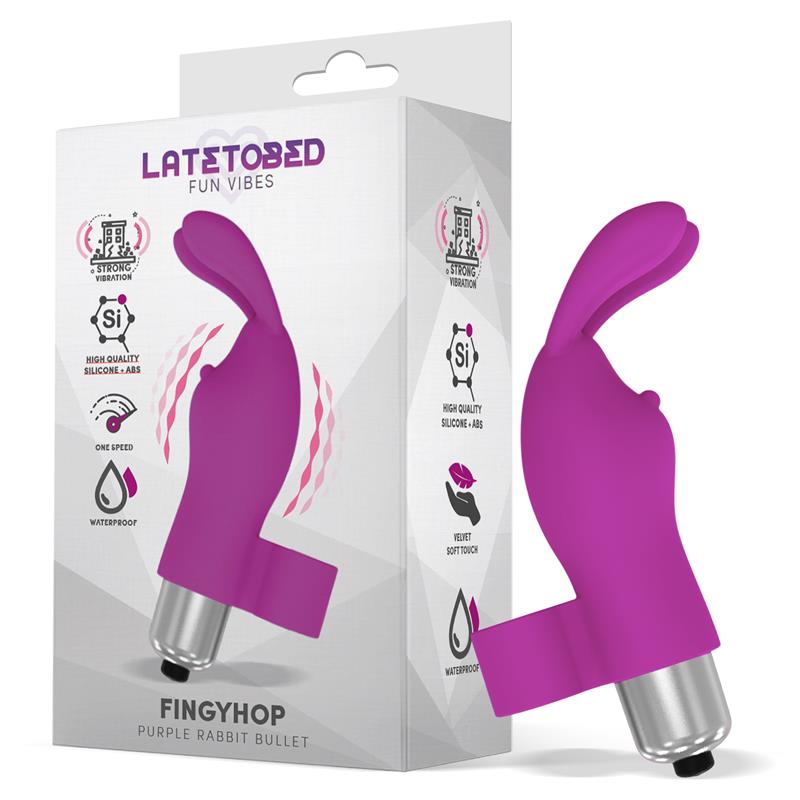LATETOBED - FINGYHOP BALA VIBRADORA CON CONEJITO SILICONA PÚRPURA