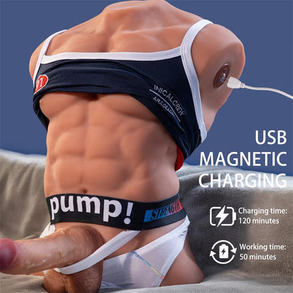 XISE - FITTER TORSO CON DILDO DESMONTABLE, THRUSTING Y APP 11.6 KG