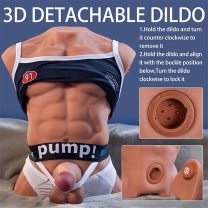 XISE - FITTER TORSO CON DILDO DESMONTABLE, THRUSTING Y APP 11.6 KG