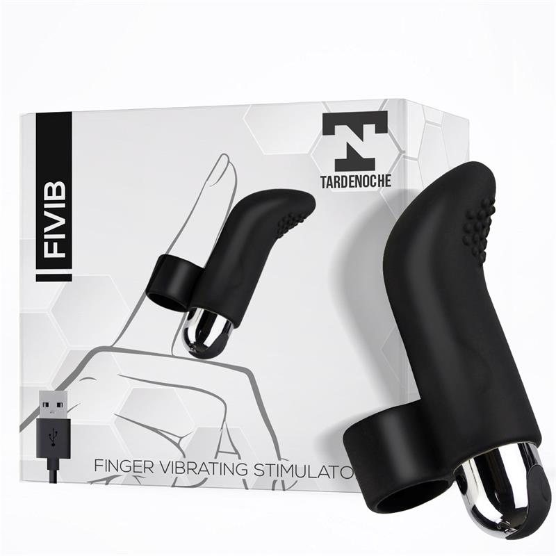 TARDENOCHE - FIVIB ESTIMULADOR DE DEDO USB SILICONA NEGRO