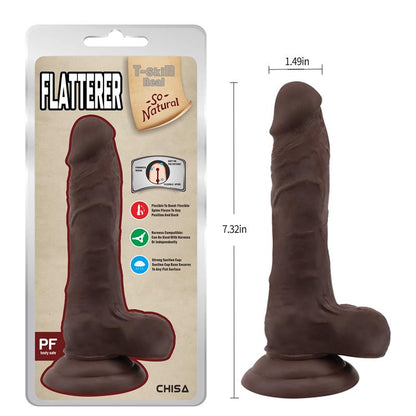 CHISA - FLATTERER DILDO DUAL DENSITY MARRÓN 18.6CM