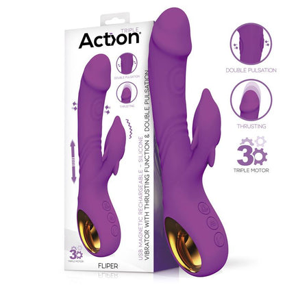 ACTION - FLIPER VIBRADOR CON THRUSTING Y DOBLE PULSACIÓN 3 MOTORES
