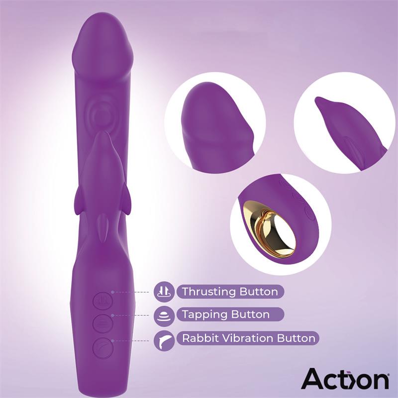 ACTION - FLIPER VIBRADOR CON THRUSTING Y DOBLE PULSACIÓN 3 MOTORES