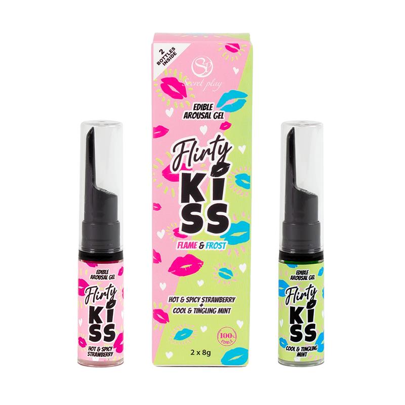 SECRET PLAY - FLIRTY KISS GELES PARA SEXO ORAL FRESA Y MENTA 2X8GR