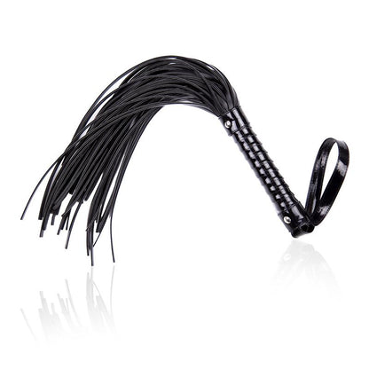 LATETOBED BDSM LINE - FLOGGER CON MANGO BRILLANTE 44 CM NEGRO