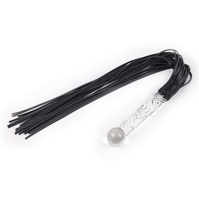 LATETOBED BDSM LINE - FLOGGER CON MANGO DE CRISTAL 70 CM
