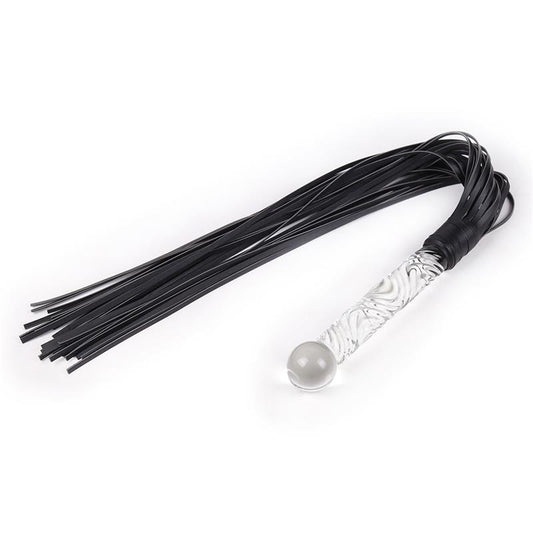LATETOBED BDSM LINE - FLOGGER CON MANGO DE CRISTAL 70 CM