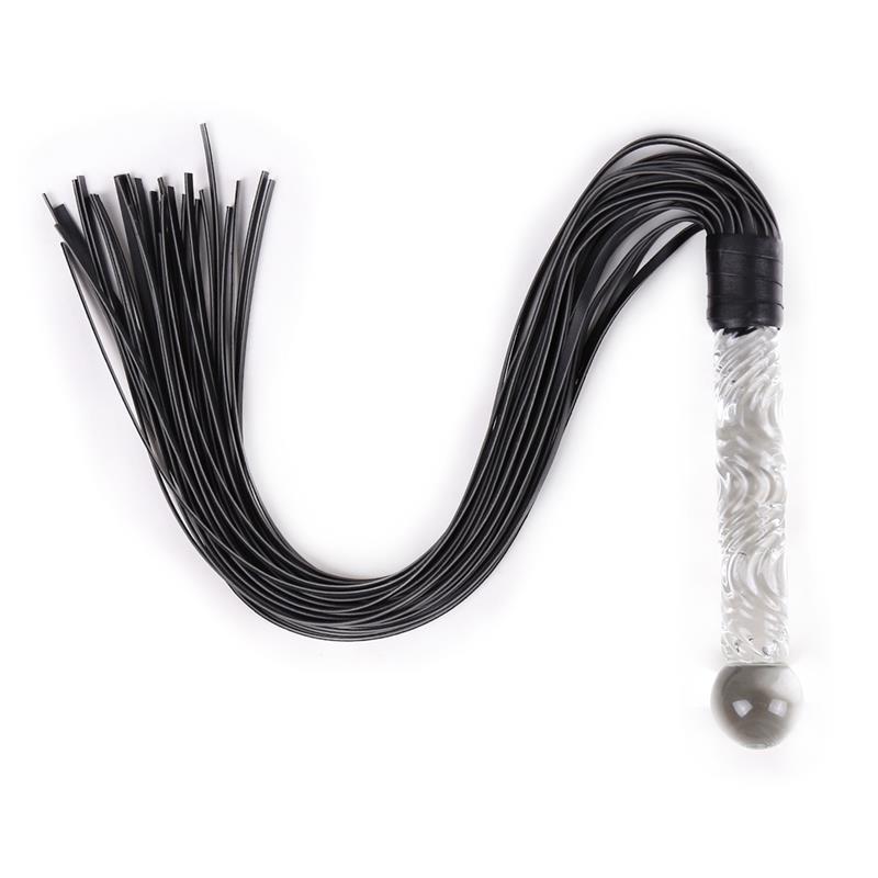 LATETOBED BDSM LINE - FLOGGER CON MANGO DE CRISTAL 70 CM
