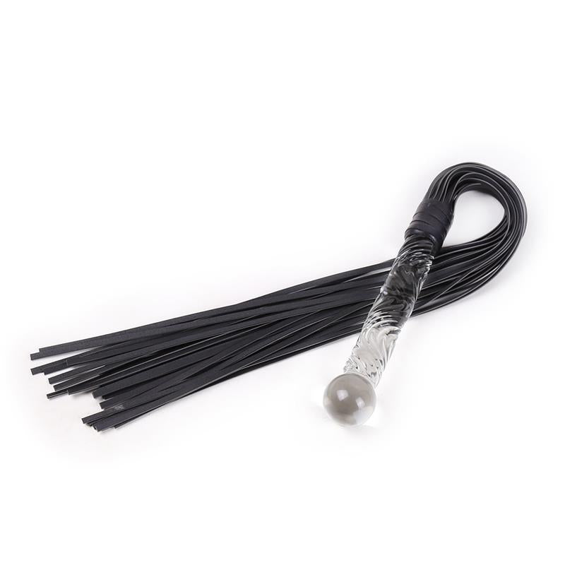 LATETOBED BDSM LINE - FLOGGER CON MANGO DE CRISTAL 70 CM