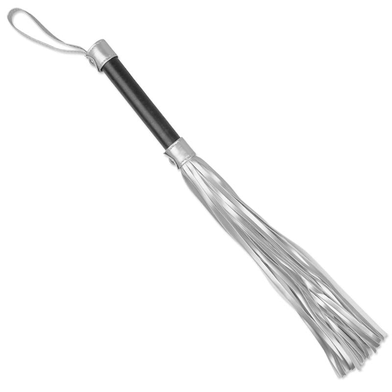 LOVETOY - FLOGGER CUERO SINTÉTICO PLATEADO Y NEGRO