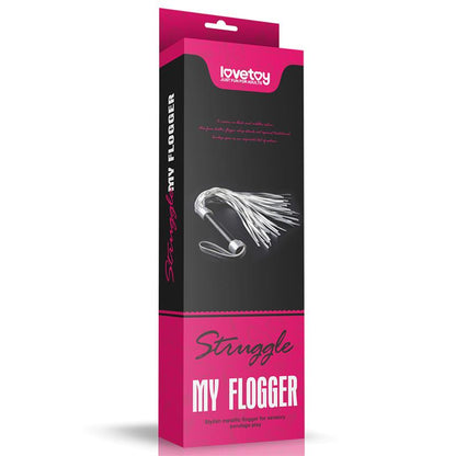 LOVETOY - FLOGGER CUERO SINTÉTICO PLATEADO Y NEGRO