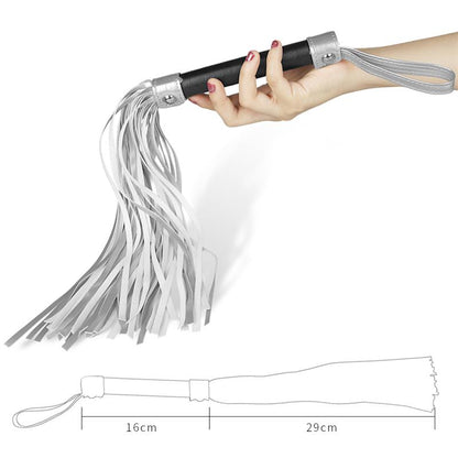 LOVETOY - FLOGGER CUERO SINTÉTICO PLATEADO Y NEGRO